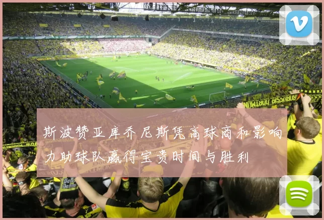 斯波赞亚库乔尼斯凭高球商和影响力助球队赢得宝贵时间与胜利